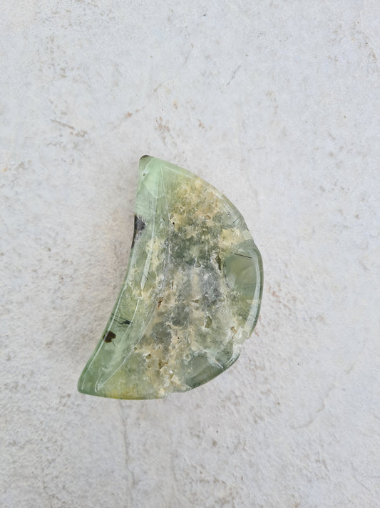 Prehnite moon bowl